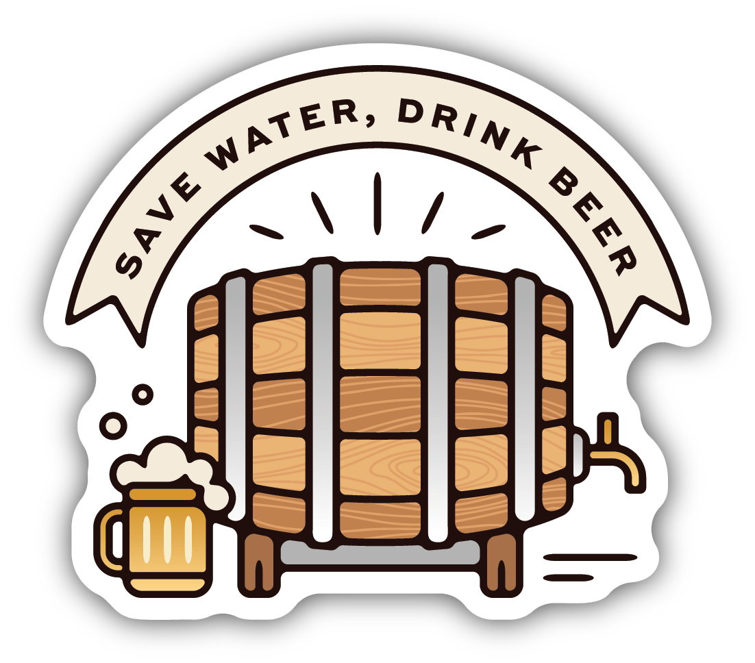 SAVE WATER DRINK BEER KEG | STICKER