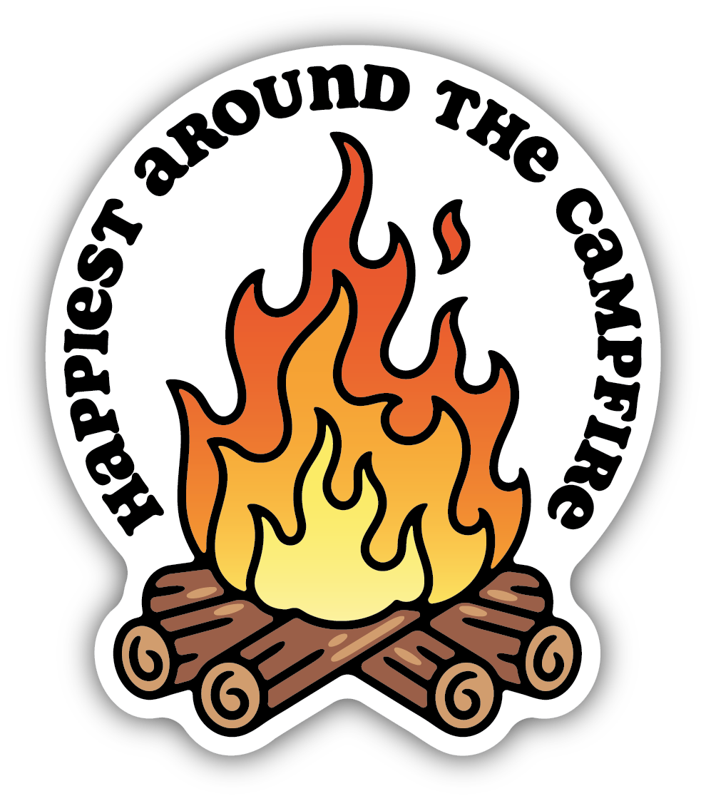 HAPPIEST AROUND THE CAMPFIRE