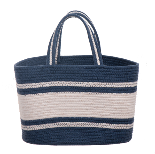 Blue and Natural Striped Farmer's Market Tote