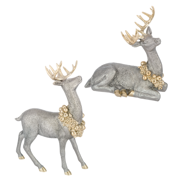Deer w/Wreath Figurine