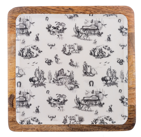 Western Toile Serve Tray Set of 3