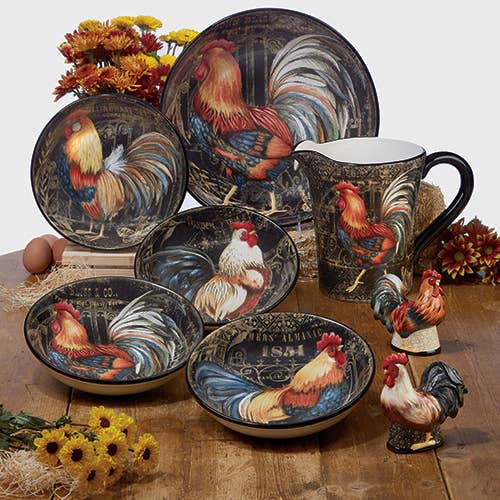 Gilded Rooster Soup/Pasta Bowl 9.25 in  x 2 in  asst