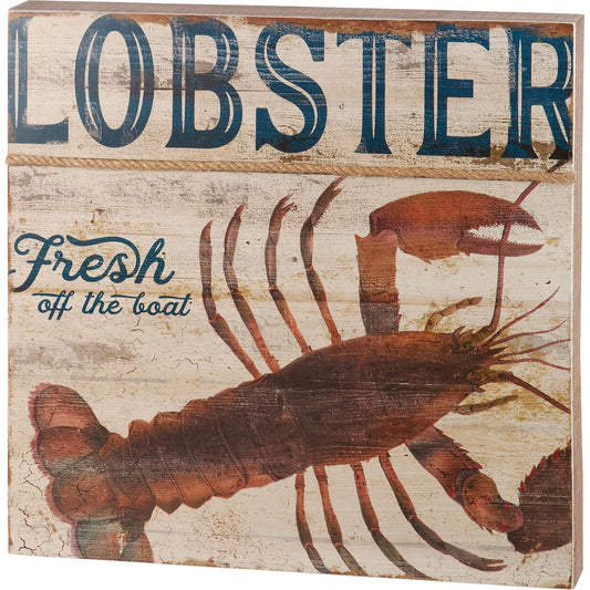Box Sign - Lobster Fresh Off The Boat