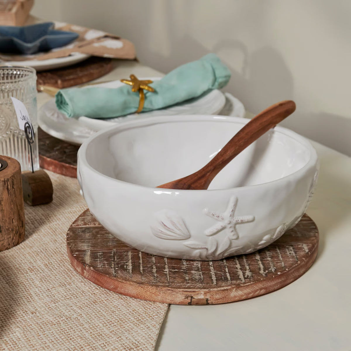 Embossed Serving Bowl - Beach