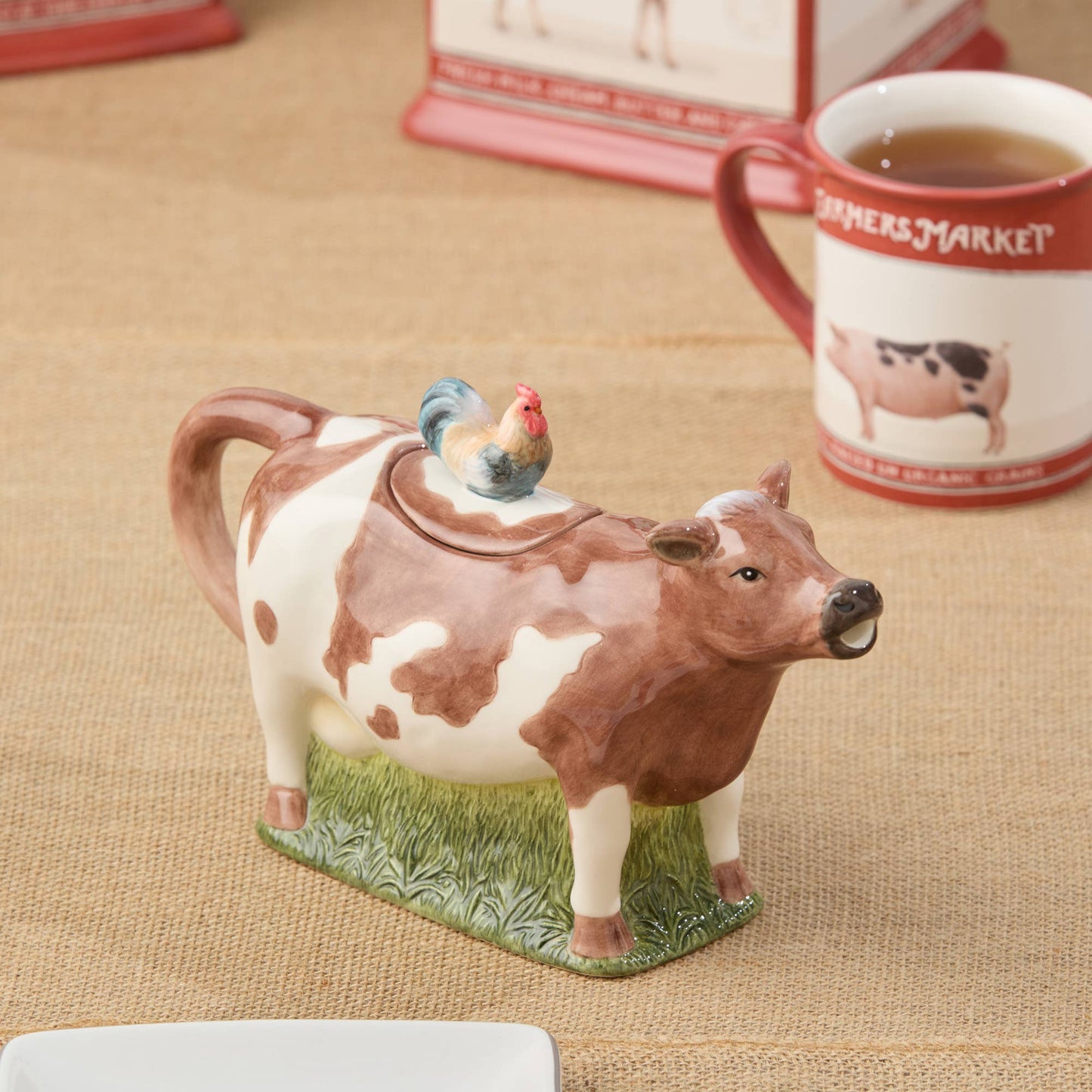 Vintage Farm 3-D Cow Teapot