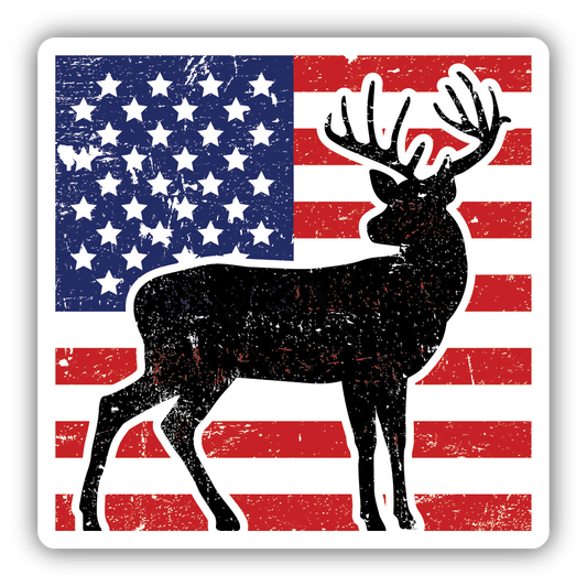RED BLUE DEER FLAG | STICKER