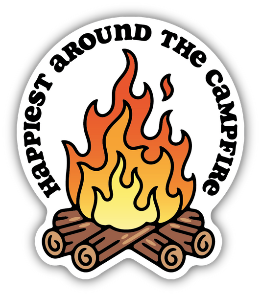 HAPPIEST AROUND THE CAMPFIRE