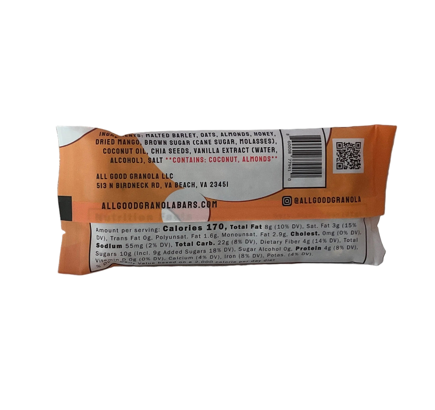 Coconut Mango Tropical Granola Bar