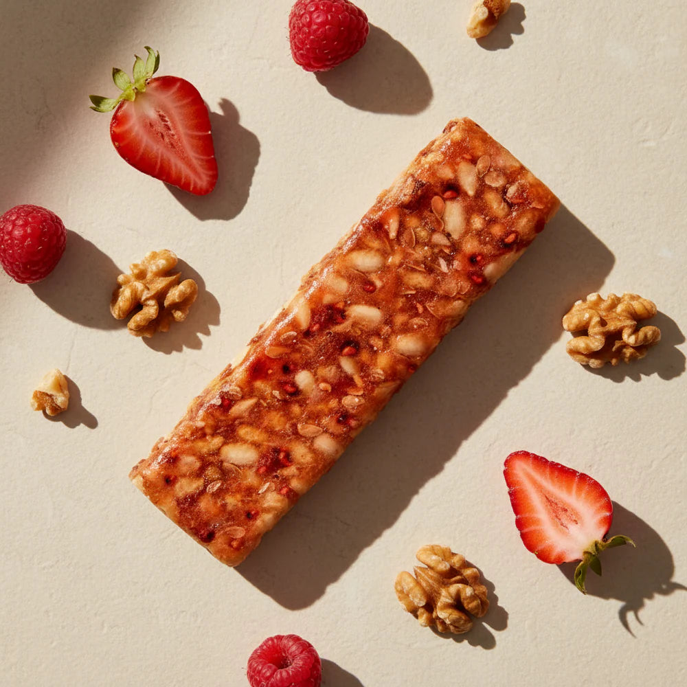 Strawberry-Raspberry and Walnut Orchard Bar