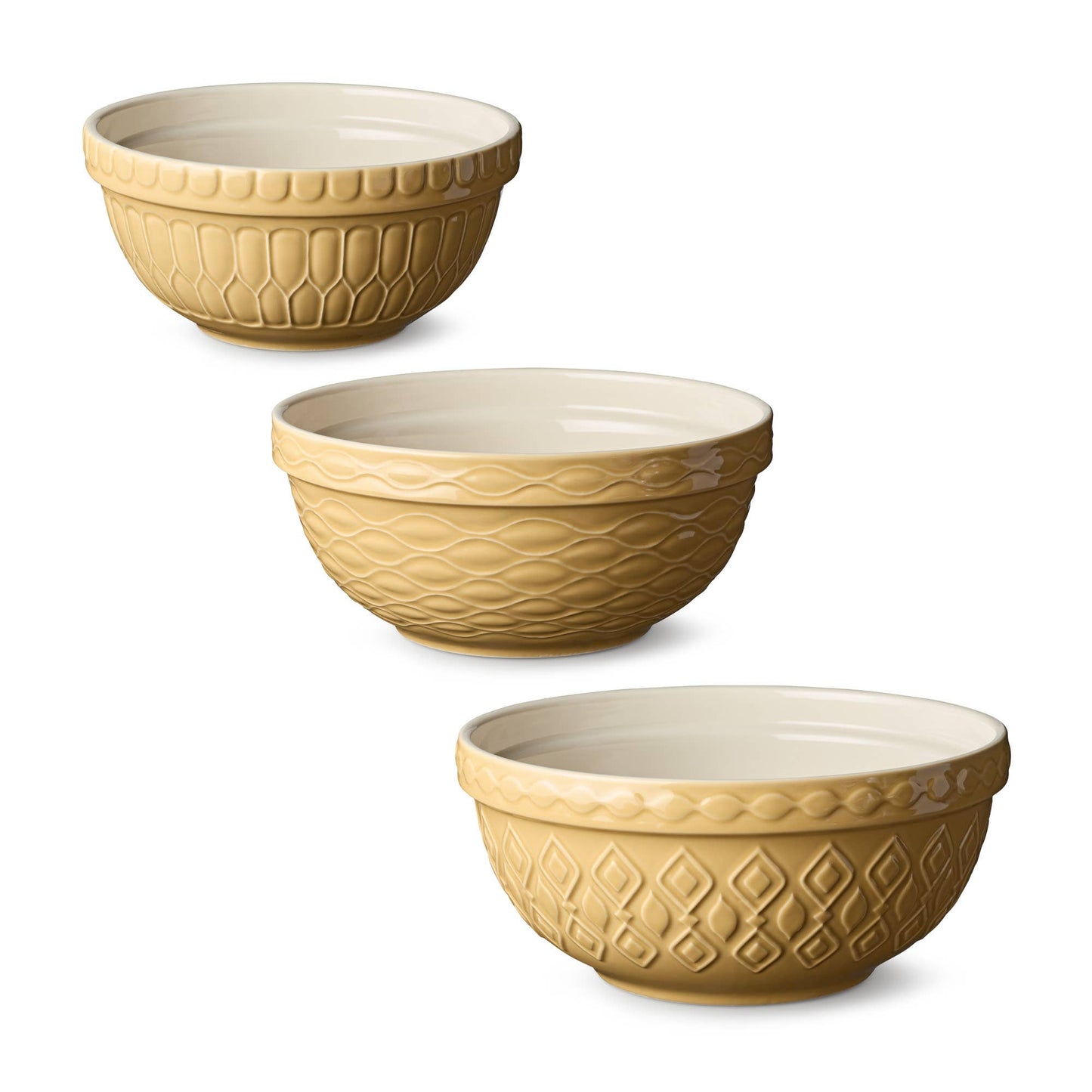 Vintage Farm Stoneware Set of 3 Mixing Bowl 2,3,4.25 qt