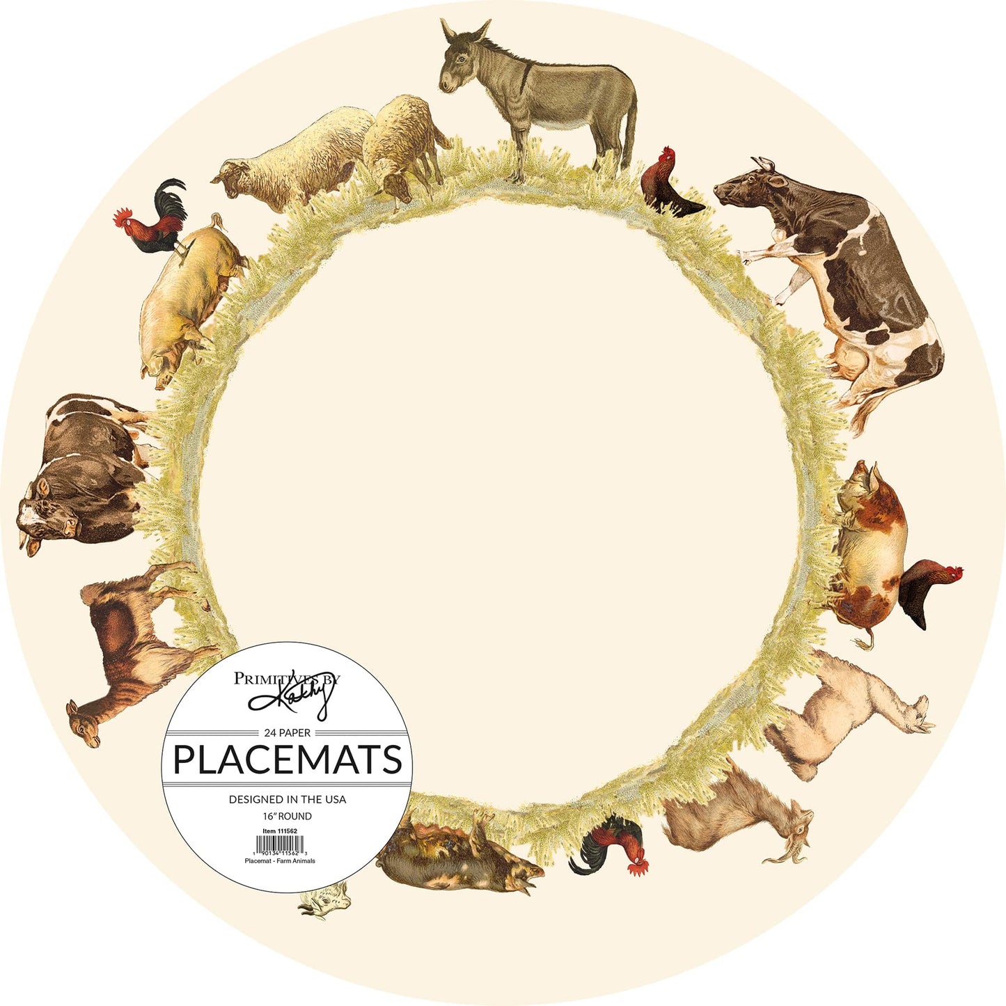 Paper Placemat - Farm Animals