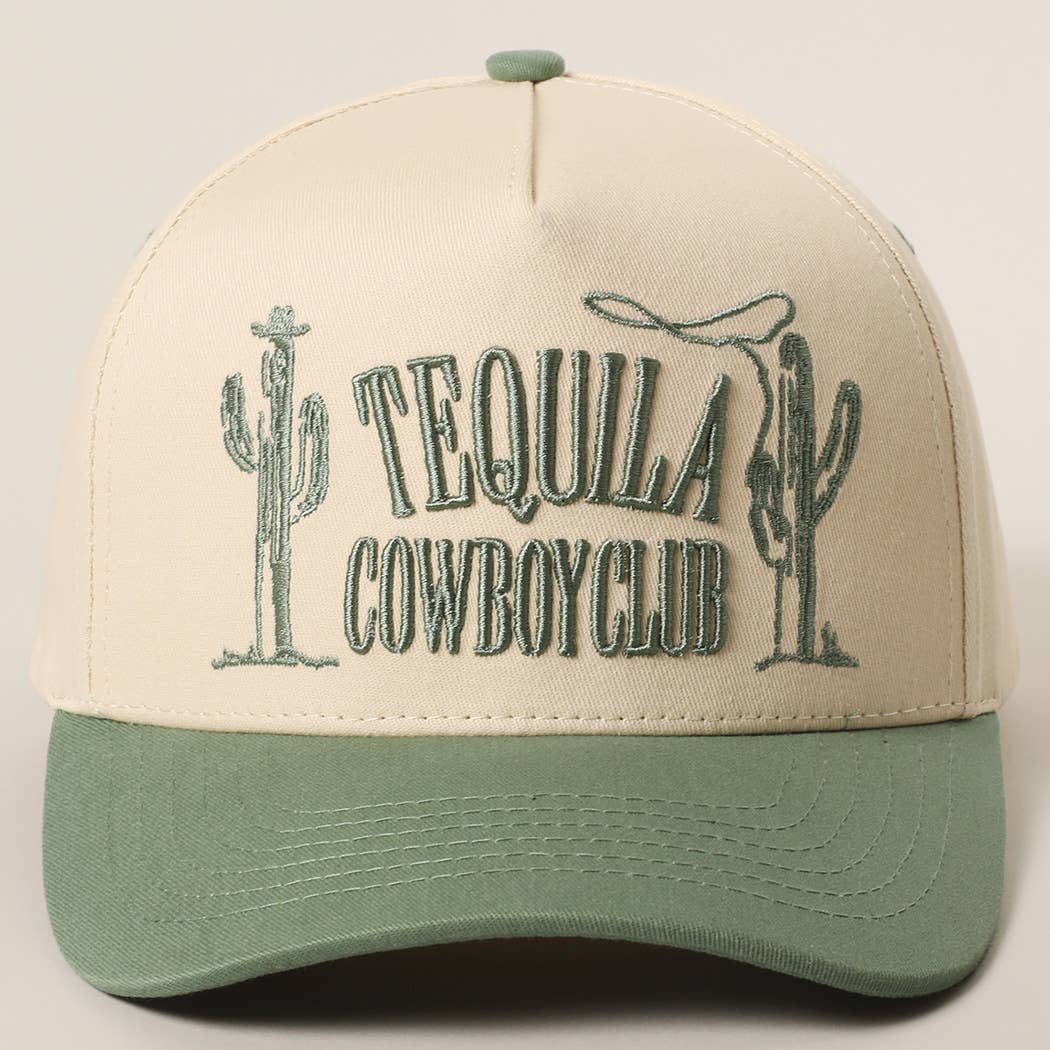 TEQUILA COWBOY CLUB 3D Embroidery Two-Tone Trucker Hat