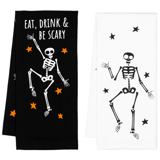 Dancing Skeleton Tea Towel