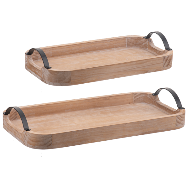 Curved Rectangle Tray with Black Handles