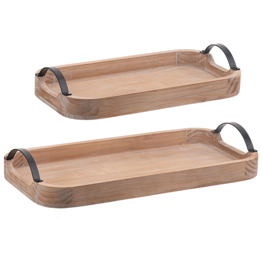 Curved Rectangle Tray with Black Handles