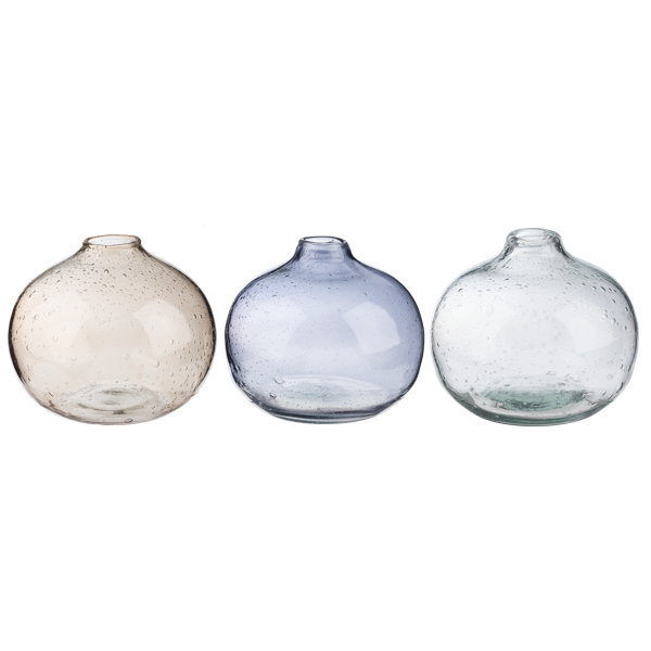 Short Round Bubble Glass Vase