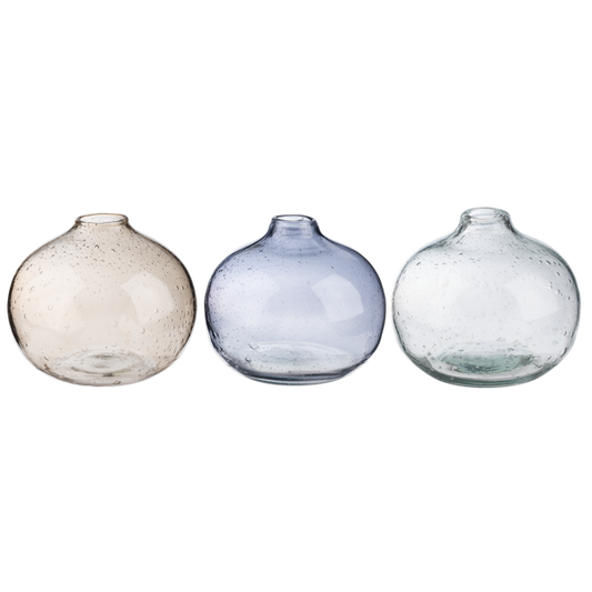 Short Round Bubble Glass Vase