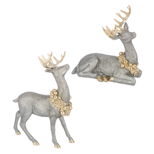 Deer w/Wreath Figurine