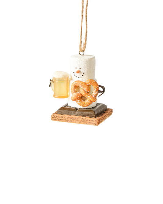 S'mores Beer & Pretzel Ornament MX179683