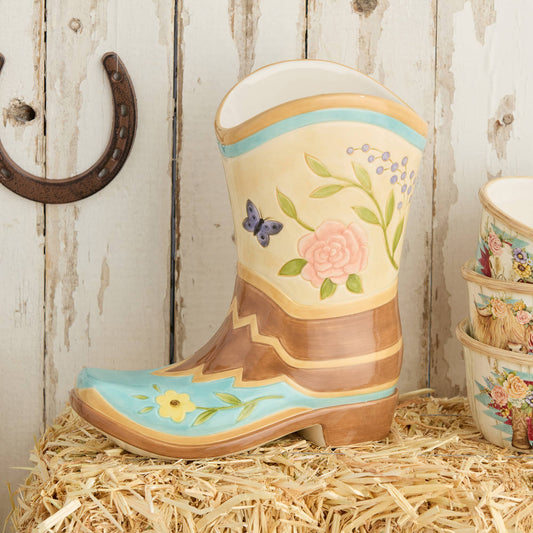 Rosewood Ranch 3-D Boot Vase 9" x 4.5" x 9.75" 56 oz.