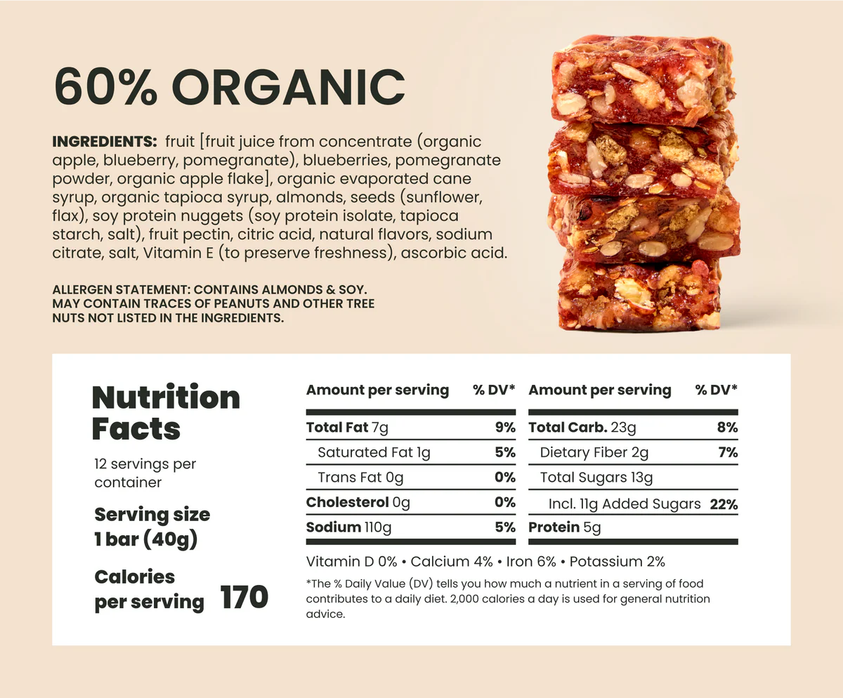 Blueberry Pomegranate and Almond Orchard Bar