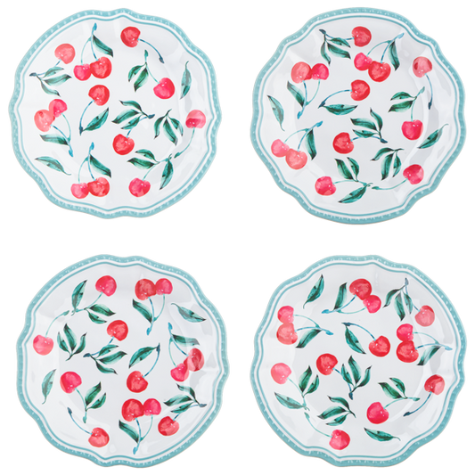 Cherry Salad Plate Set of 4