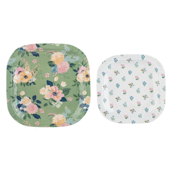 Square Floral Tray Set of 2