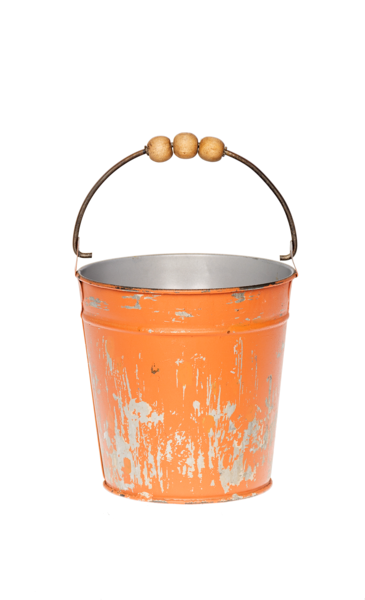 Distressed Mini Bucket Planter with Beaded Handle CG177011A