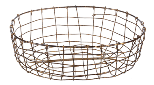 Oval Grid Basket Metal Large