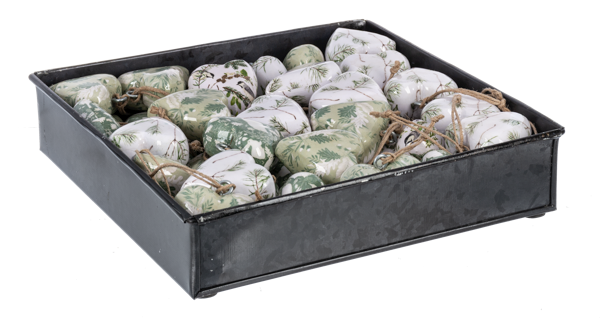 Assorted Mini Sage Heart Ornaments MX197489