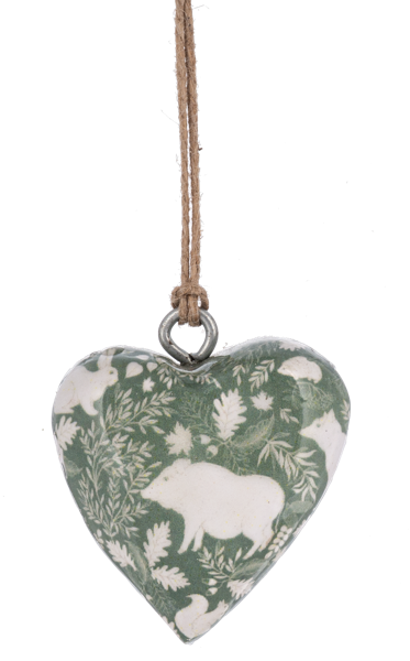 Assorted Mini Sage Heart Ornaments MX197489